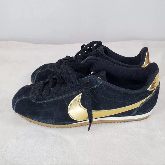 Size Nike Classic Cortez SE Black Suede Metallic Gold 2018